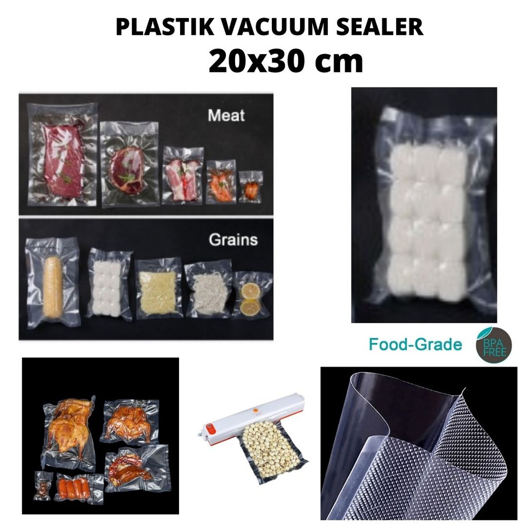 Plastik Bag Vacuum Sealer Mesin Packing Makanan 100 Pcs 17x25cm 111114