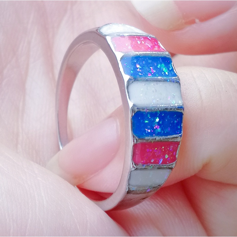 European and American jewelry opal natural stone opal opal ring women's jewelry ring