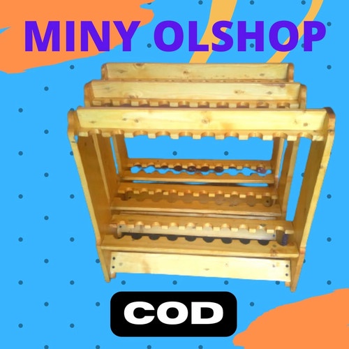 Rak joran pancing kayu / Rak joran pancing 2 sisi isi 20