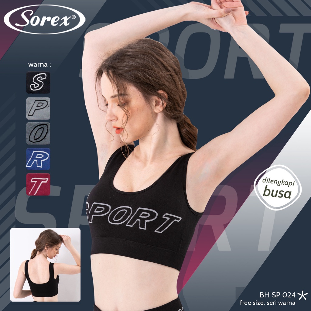 Bra BH Sport Sorex Untuk Olahraga, Senam, Yoga dan Dalaman Wanita