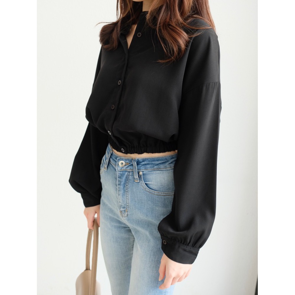 T-0372 Kemeja Wanita Variasi Karet Pinggang-7