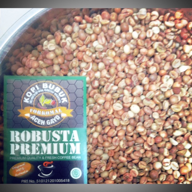 Biji kopi mentah Robusta Premium Asli Gayo Aceh 1 kg (terima partai besar)