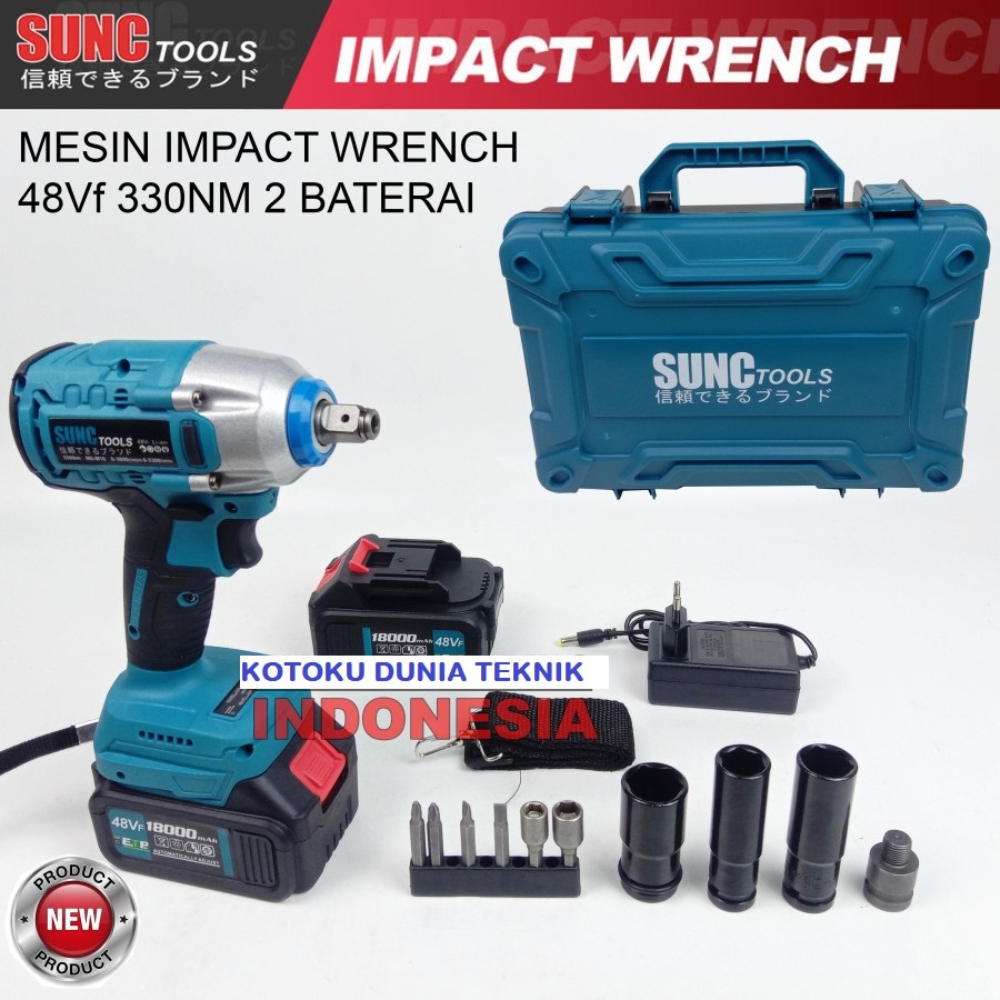 CORDLESS IMPACT WRENCH SUNC TOOLS BRUSHLESS 48v BLUE / JLD 48S