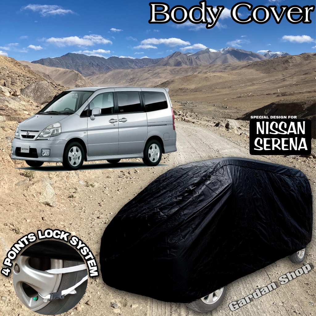 Sarung Mobil NISSAN SERENA Hitam POLOS Body Cover Nissan Serena Full Black