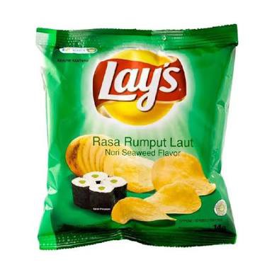 SALE Snack Lays Potato Chips Barbeque Salmon Nori Rumput Laut Cemilan 68gr