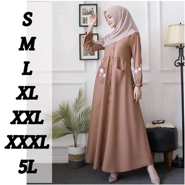 Baju Gamis Bahan Toyobo Fashion Wanita Muslim Jumbo Ld 120 130 140 cm DAISY DRESS