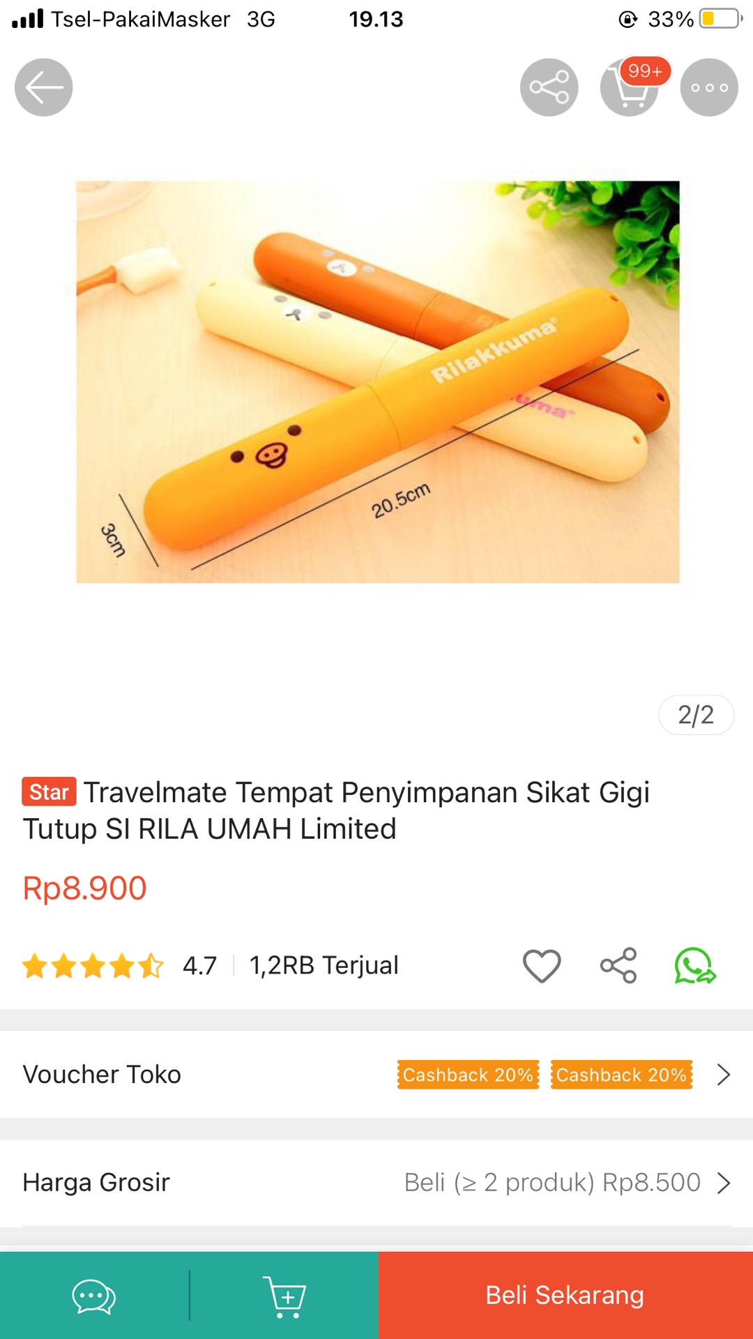 Travelmate Tempat Penyimpanan Sikat Gigi Tutup Si Rila Umah Limited