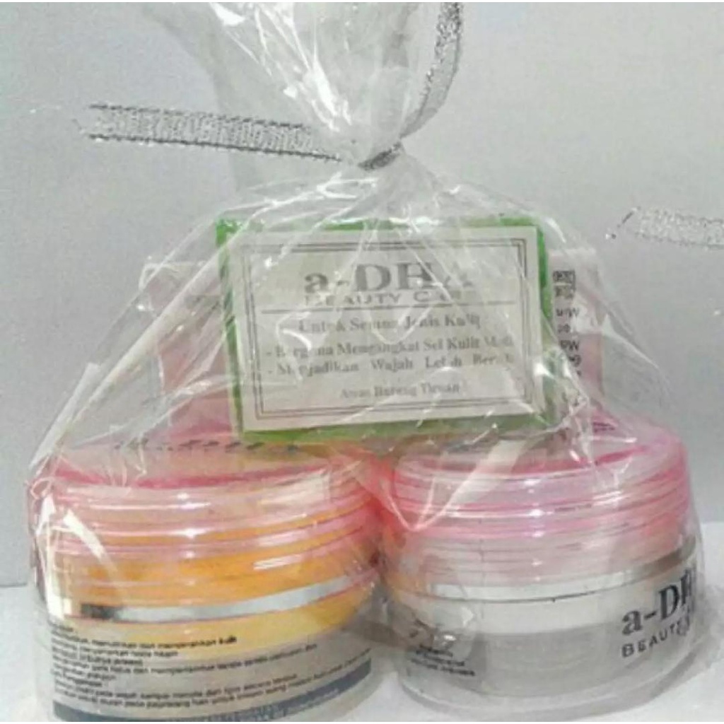 Paket Krim a-DHA Beauty Care Ping - Hijau - Gold Hologram MDS / Cream Whitening Pemutih Pencerah Wajah Herbal Alami