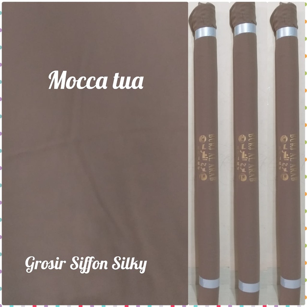 Kain Chiffon warna Mocca  Tua  Siffon Silky  / Siffon Arab  Untuk cadar hijab dan Gamis  29900/ M