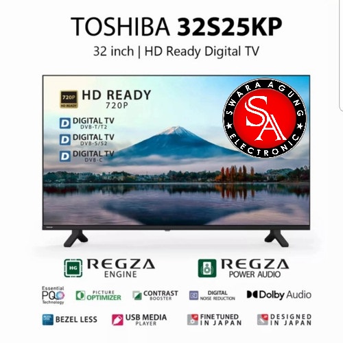 Led Digital Tv 32 Inch Toshiba Type: 32S25KP (Khusus Daerah Medan)