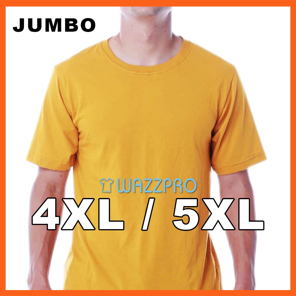 Kaos Pria Wanita Jumbo XXXXL XXXXXL Katun Adem Pendek Mustard