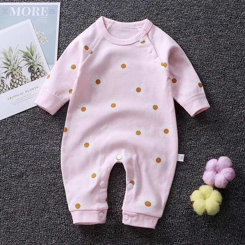 Jumsuit bayi perempuan newborn jumper bayi laki laki 0 3 6 9 12 bulan baju bayi lengan panjang lucu ada kancing bahu