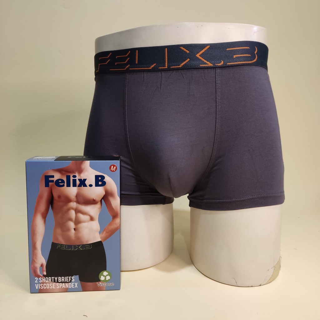 CELANA BOXER PRIA FELIX.B FB 2153 ISI 2 PCS | BAMBOO SPANDEX