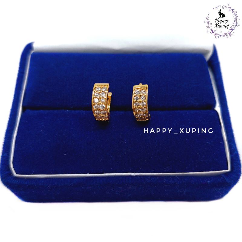 ANTING XUPING ASLI TITANIUM FASHION KOREA LAPIS-EMAS MODEL JEPIT MATA LISTRING XUPING ORIGINAL