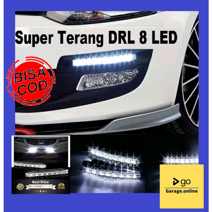 Lampu Led Drl 8 Mata Untuk Lampu Senja Kota Malam  Mobil 2 Pcs Waterproof anti air termurah