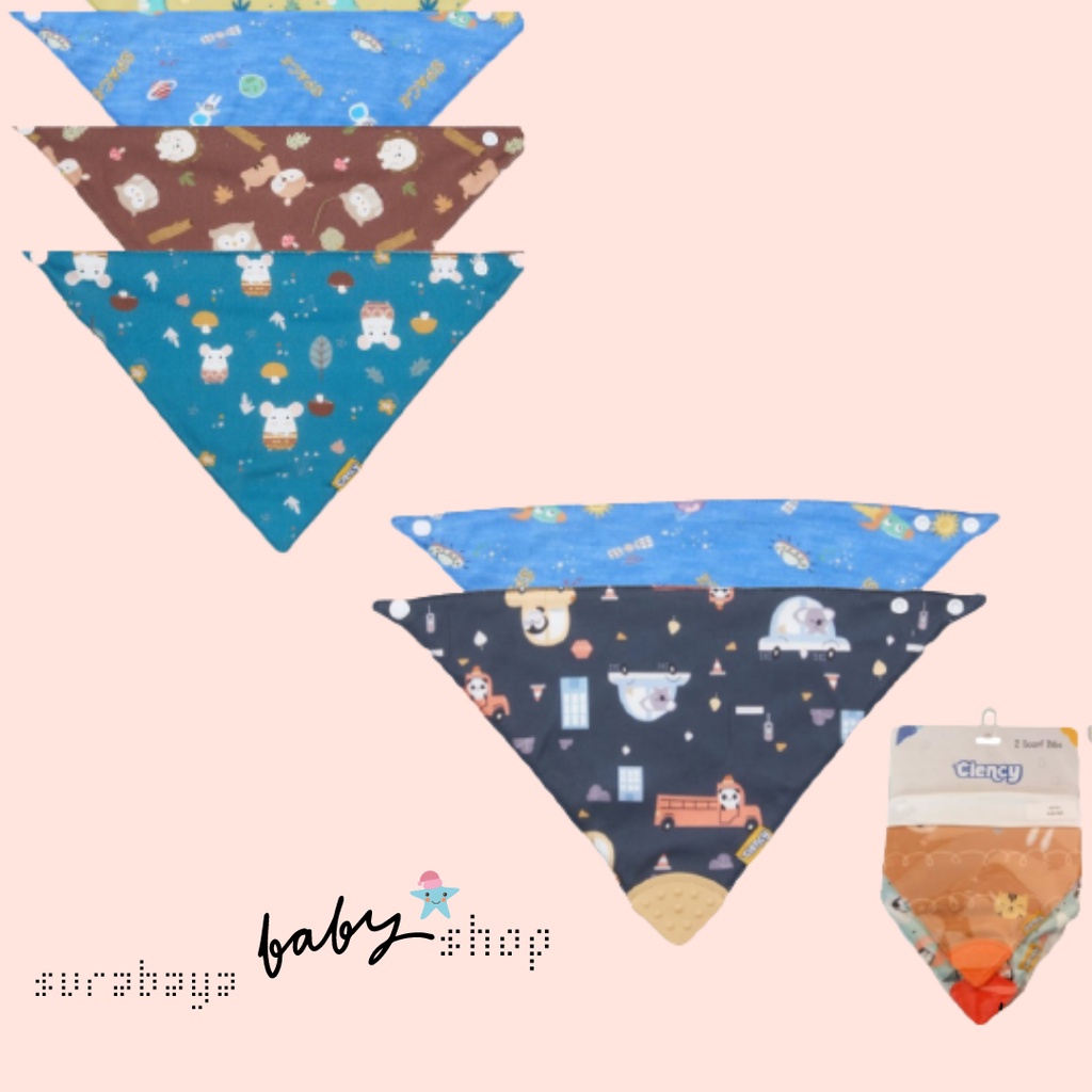 CLENCY CLEMEK / SCARF BIBS MOTIF PRINT CLENCY  ISI 2 CLE3001/CLS3010