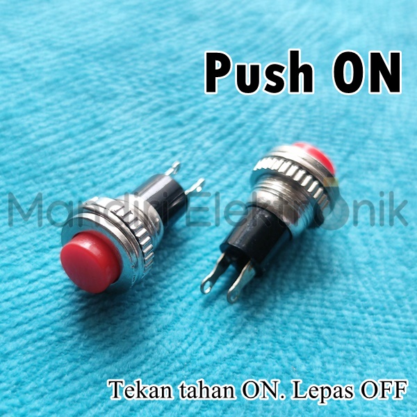 Saklar Switch Push On Merah Mini 2 pin - Tombol On 2 Kaki