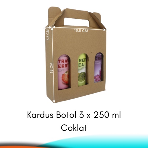 

Kardus Botol 3x250ml Coklat Polos Dus Jinjing Box Kemasan Hampers Hadiah Bingkisan Gift Packaging