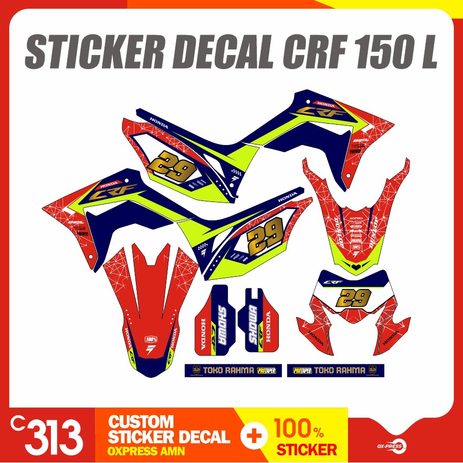 Stiker Striping Decal CRF 150 L Custom Sticker Motor  (4)