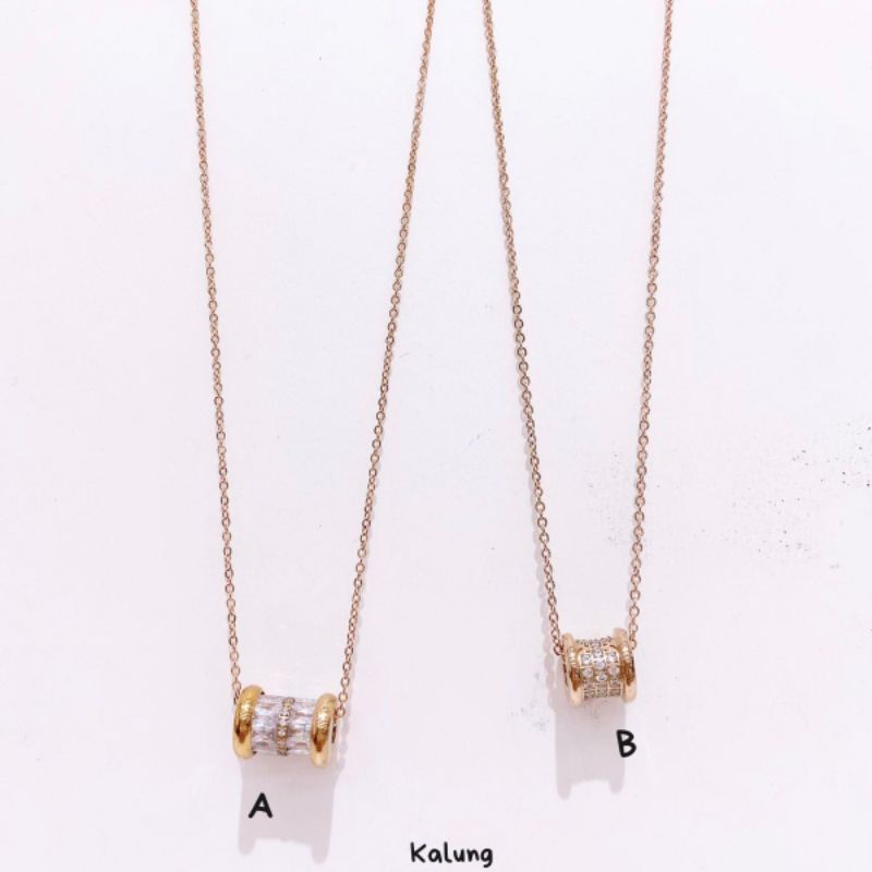 Kalung Titanium asli Rosegold Premium Quality Anti karat anti alergi Necklace Stainless Steel ori T404