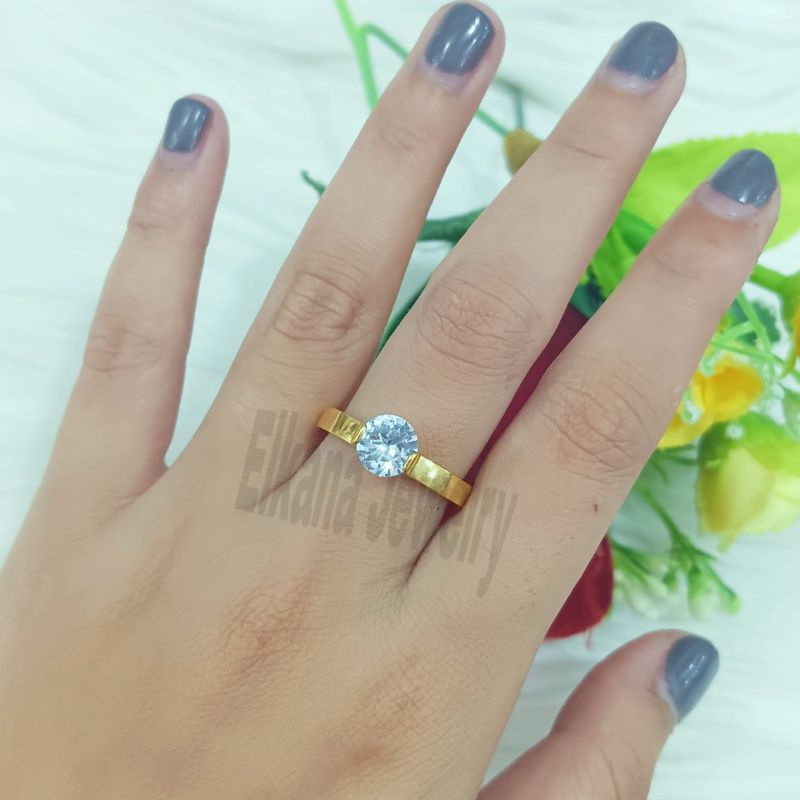 TITANIUM CINCIN TERMANIS MATA 1 SUPER BERKELAS PERHIASAN ANTI KARAT&amp;ANTI LUNTUR