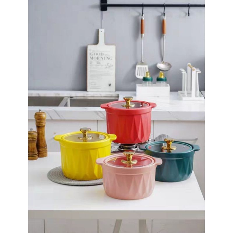 Panci Masak Sup Casserole Stew Keramik Tahan Panas