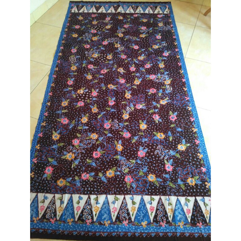 Batik tulis Lasem Sekar jagad biru merah 5w