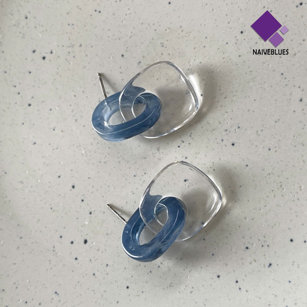 1 Pasang Anting Stud Bentuk Persegi Geometris Bahan Akrilik Untuk Aksesoris