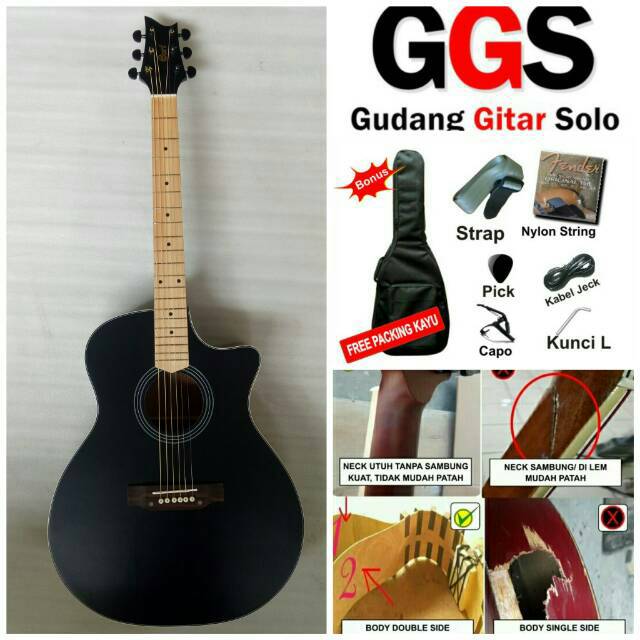 Promo Gitar Akustik merek Cort Akustik elektrik tuner digital dobel run neck utuh murah