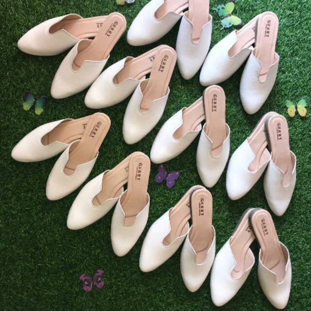 Sandal tutong lv kulit asli