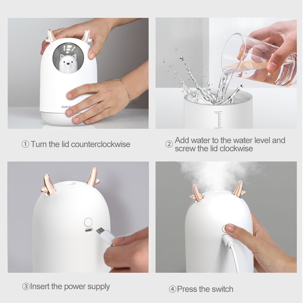 Humidifier Diffuser Aroma Diffuser 300ML Ultrasonic Oil Diffuser Aroma Terapi Pengharum Ruangan M106