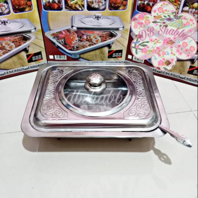 Piring Saji Prasmanan Aluminium+Sendok