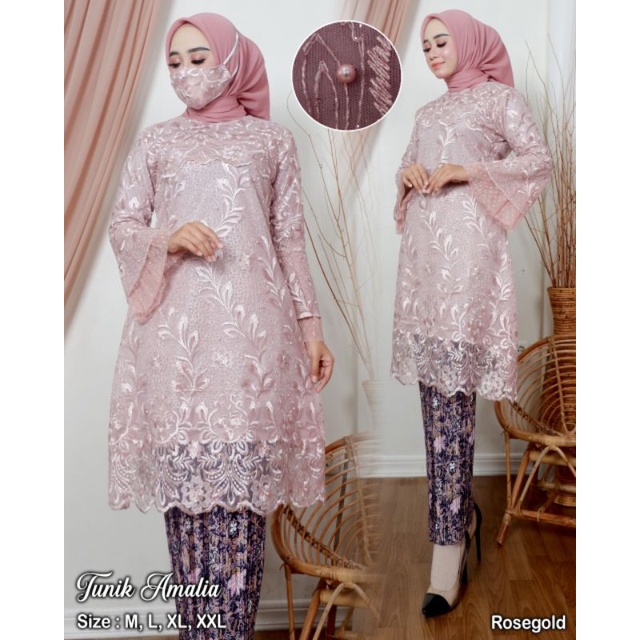 Setelan Kebaya Tunik Amalia - Set Kebaya Kurung - Kebaya Panjang