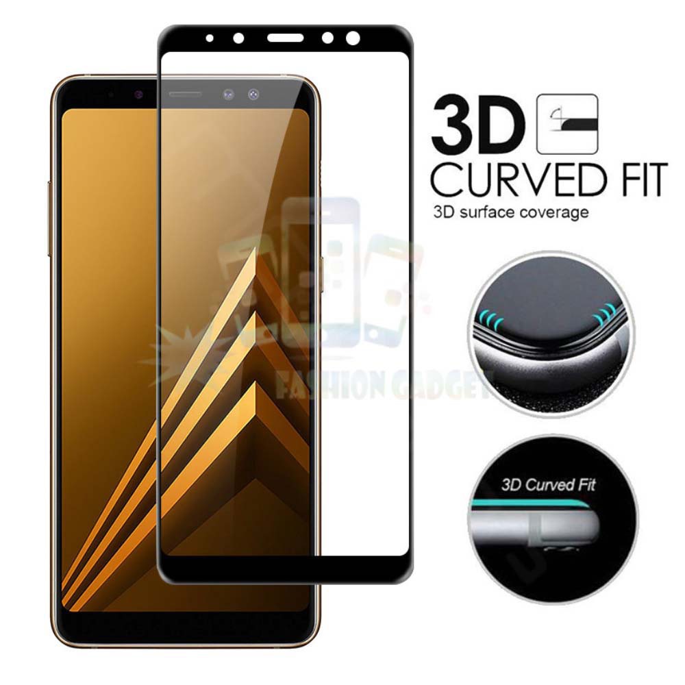 Tempered Glass Samsung Galaxy A8 2018 Full Color Bagian Depan Anti Gores Kaca Screen Guard Protector