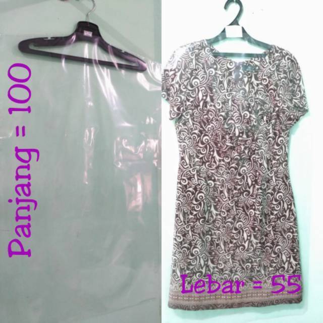  Plastik  Cover Gantungan  Baju  Dress ukuran 55x100 1 Lusin 