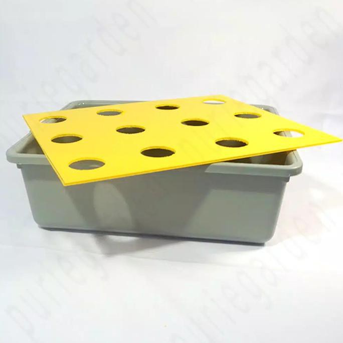 Tutup Bak Hidroponik Wick System 12 Lubang / 9 Lubang - 12 Lubang