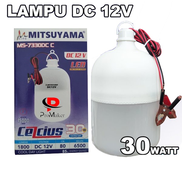 Bohlam Aki DC 12V LED 30 Watt Lampu Emergency Mitsuyama Celcius MS-7330DC Original