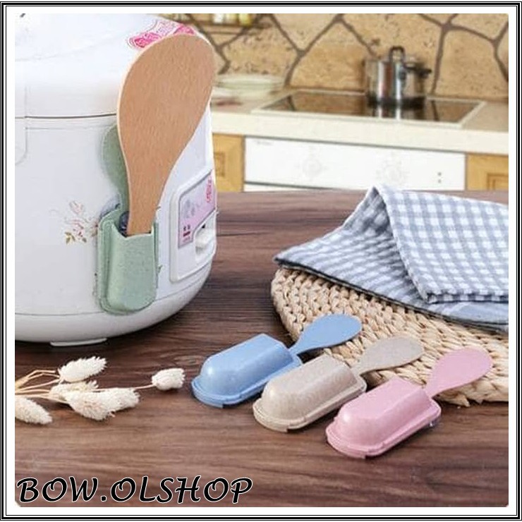 (BOW) Holder Sendok Nasi Tempat Sendok Rice Cooker 1Q36