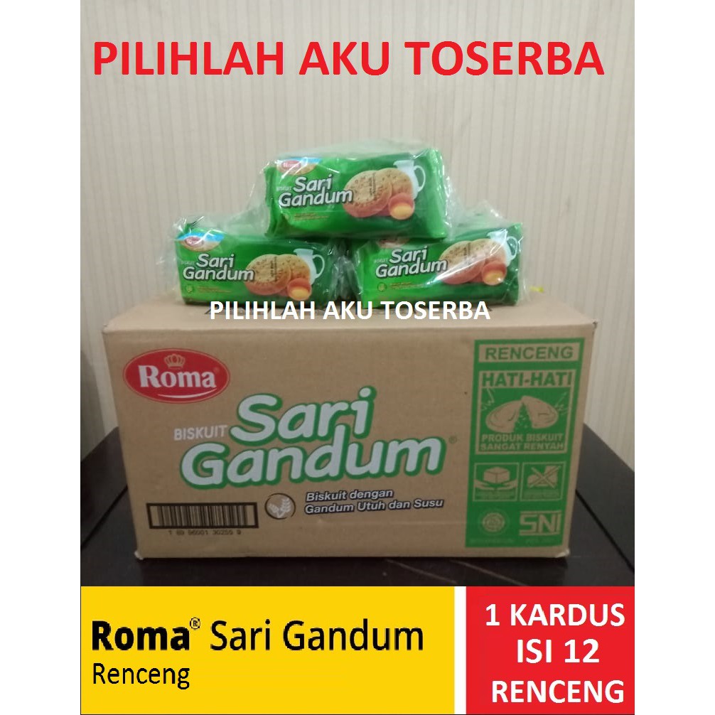 Biskuit Roma Sari Gandum Renceng 39 Gram - 1 KARDUS ISI 12 RENCENG