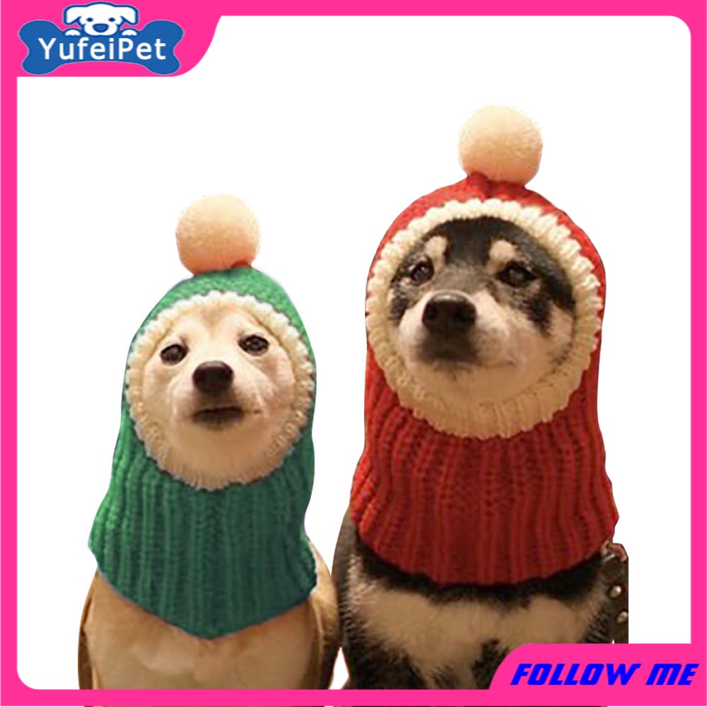 ★〓YUFeiPet〓★ Christmas Pet Hat Funny Christmas Hat Pet Ears and Neck Warmer Cover Photo Props Suitable for Cats and Dogs