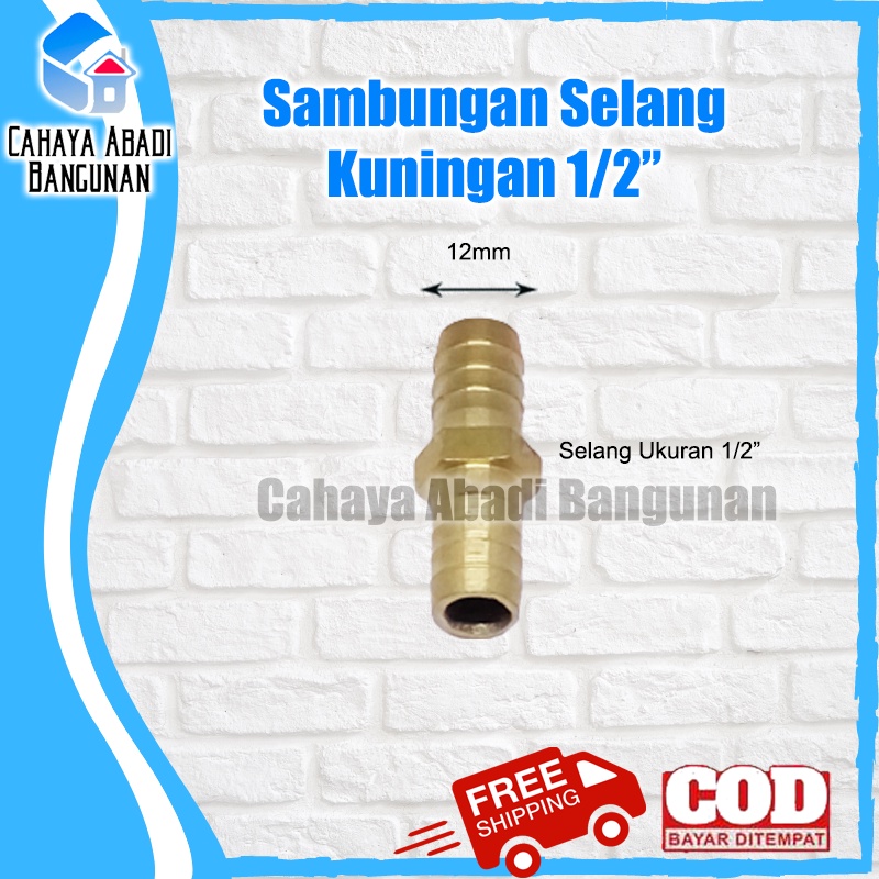 Sambungan Selang Air Kuningan 1/2&quot; Inch Inchi Inci