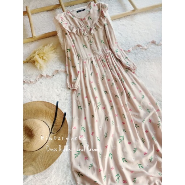 Dress LEAF CREAM ( Gamis ) IwearMysha
