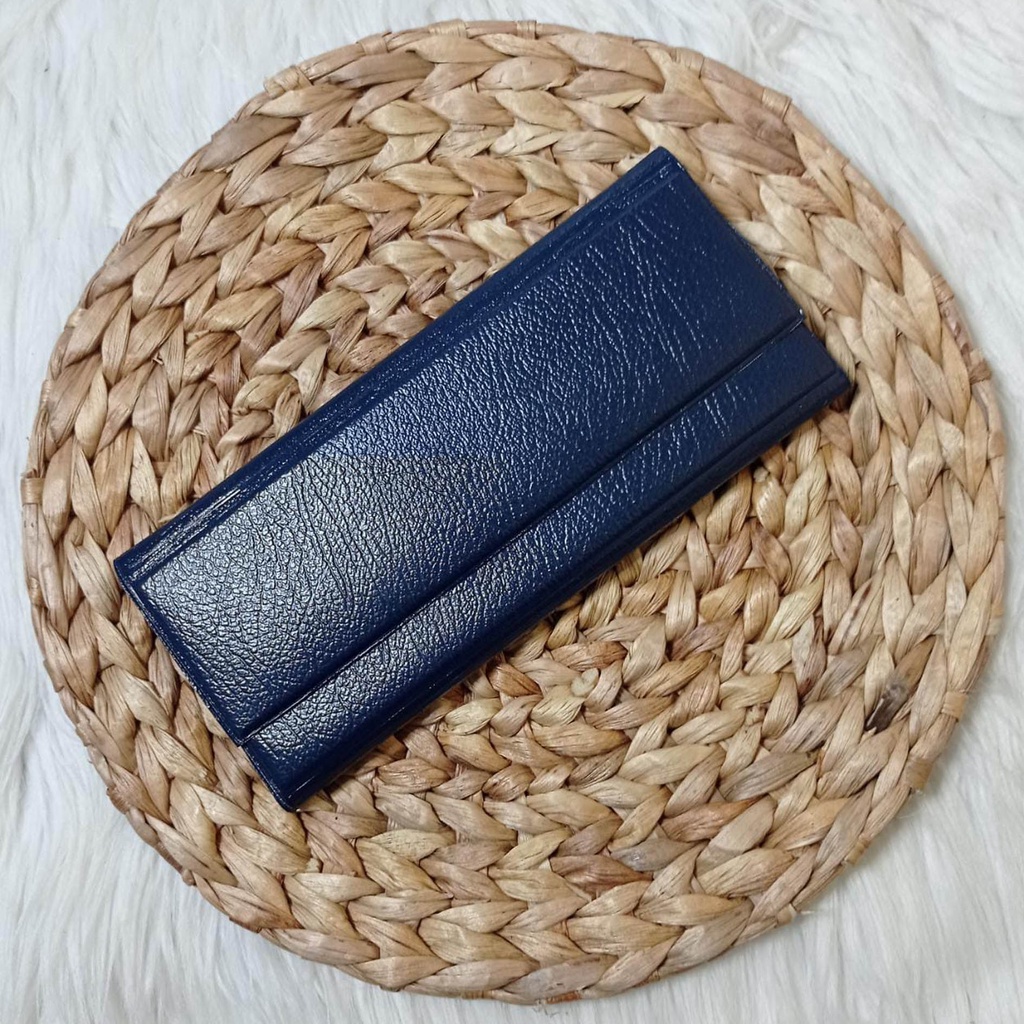 A-ZAHRA DOMPET DISIPLIN KEUANGAN POLOS MINI / DOMPET WALLET 32 SLOT UANG / DOMPET KE UANGAN-NAVY-MINI