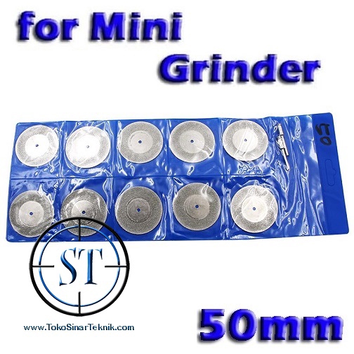 1 Set 10 Pcs Mata Diamond 50mm Cutting Disc Gerinda Potong Mini Grinder Kaca Plus 2 Batang As Shank Mandrel Drill Mini Grinder Cutting