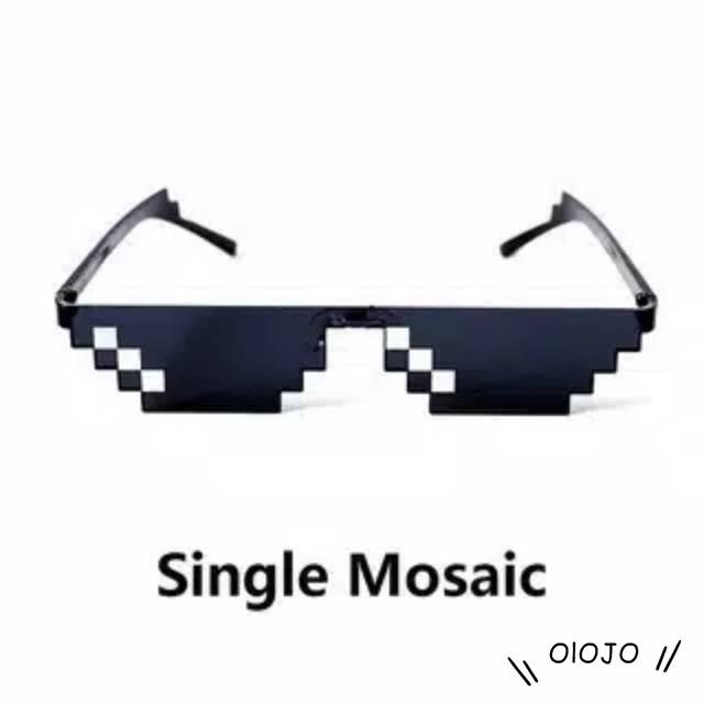 Kacamata Desgin Thug life Mosaic Sunglasses Kacamata Hitam Wanita/Pria Small Sunglasses