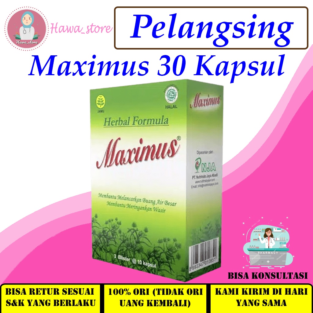 Maximus 3 Blister @10 Kapsul / Obat Diet / Dietary Herbal / Pelangsing / Pelancar BAB / Serat Diet /