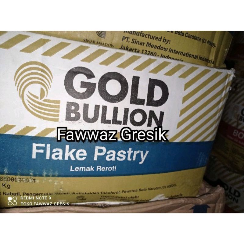 1Kg Korsvet Flake Pastry Gold Bullion Corvet / Korvet 1 Kg Lemak Reroti / Puff Pastry