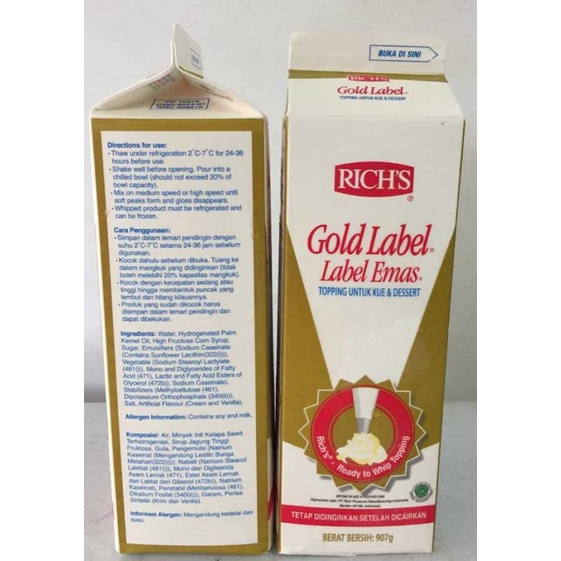 

Rich Gold Label Whipping Cream 907 gram