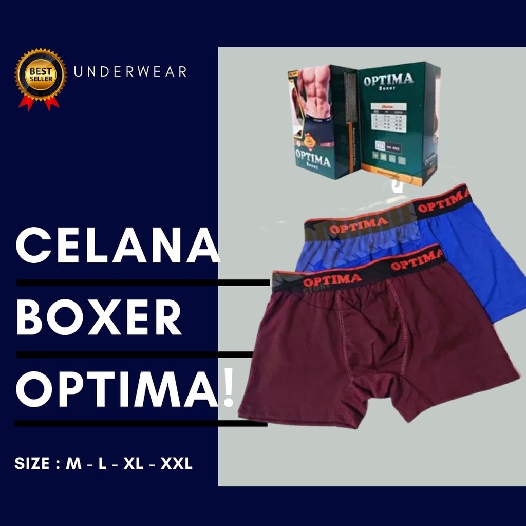 Boxer Optima Pria Dewasa Calana Bokser Men Underwear Sempak Cowok Murah CD Pria Dewasa Size M L XL X