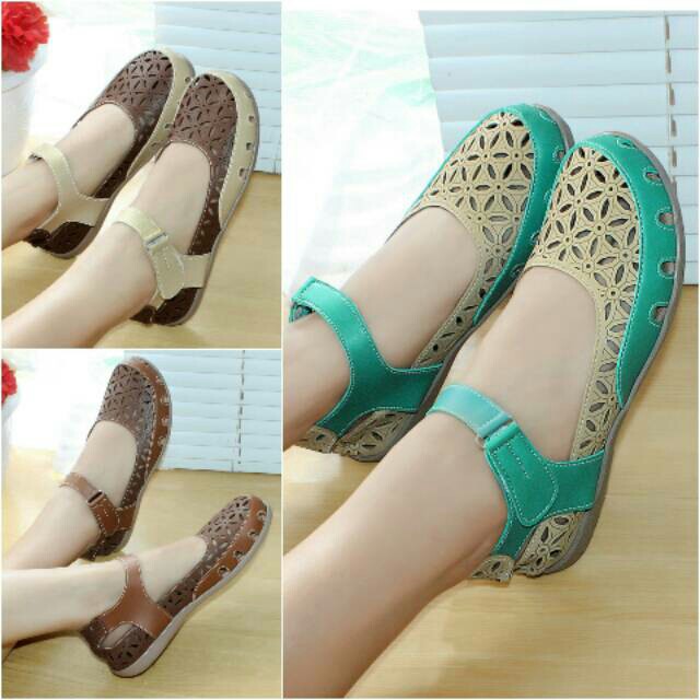 Flatshoes Wanita Karet Sandal flat Shoes Wanita Sepatu Sandal flat Shoes Wanita Murah